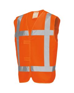 Veiligheidsvest fluor-oranje met klittenband-sluiting en RWS reflectie POLYESTER