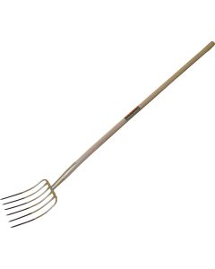Mestvork 6-tands met lange veren en dop essen steel 135 cm