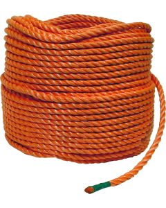 Sjorlijn oranje geslagen polypropeen Ø 8 mm x 100 mtr.
