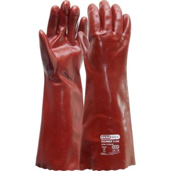 PVC werkhandschoenen 45 cm kleur rood