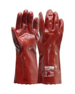 PVC werkhandschoenen 35 cm kleur rood