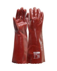 PVC werkhandschoenen 45 cm kleur rood